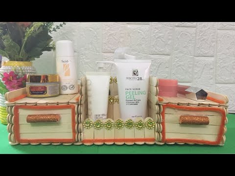 hướng dẫn làm kệ đựng mỹ phẩm bằng que đè lưỡi