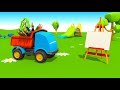 Мультфильмы 3d. Раскраска. Цвета для детей. Грузовичок Лева - учим цвета, раскрашиваем поезд