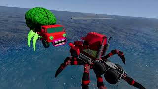 Epic Escape From Lightning Mcqueen Spider Eater, Mack Eater, Mater Eater Beamng.drive