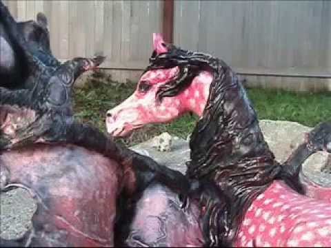 Bacon! The red Dragon winged Pegasus Breyer custom Horse