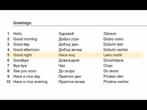 Basic Bulgarian Words and Phrases