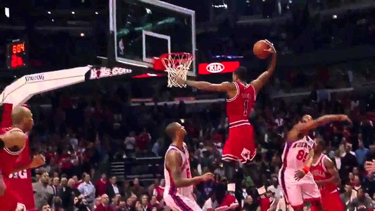 Derrick Rose Crazy Slam Dunk VS New York Knicks [2012] - TV Version