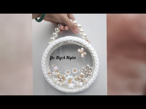 hướng móc túi tròn trong suốt đính hoa| Handmade Kym