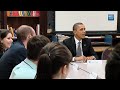 The President speaks to a bi-partisan group of college students