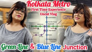 Kolkata Metro ত পরথমবর Green Line To Blue Line এ গলম, তও Peak Hours এ Uncut Bengali Vlog