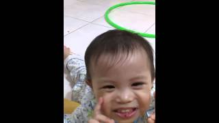 Cute baby girl sing
