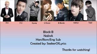 Block B - Nalina Color Coded Hanromeng Lyrics