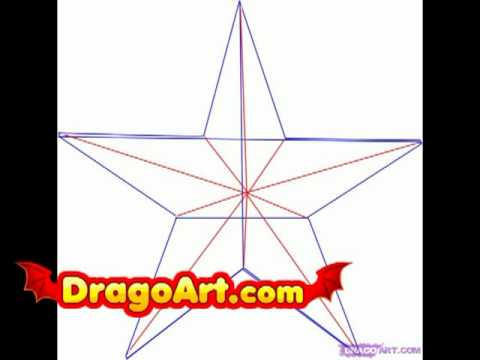 How to draw a nautical star step by step