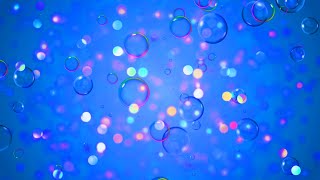 Голубой фон, цветное боке и мыльные пузыри - футаж для видео монтажа. Бесплатные футажи для монтажа