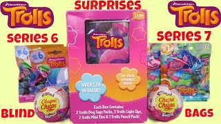 Dreamworks Trolls Surprise Toys Chupa Chups Series 7 6 Blind bags Opening Tins Light Up Fashion tags