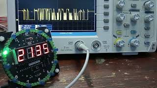 Diy Clock Connected To The Owon Sds1102 Oscilloscope.