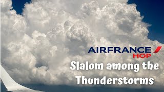 Embraer 190 Air France Hop - From Paris Cdg To Stuttgart Str - Flying Among The Thunderstorms