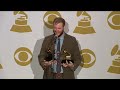 Bon Iver backstage at 54th GRAMMY Awards