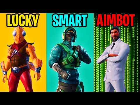 LUCKY vs SMART vs AIMBOTTER - Fortnite Battle Royale