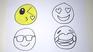HOW TO DRAW and COLOR EMOJIS | Coloring Emoji | Funny drawings for children | Happy Kids Advenures