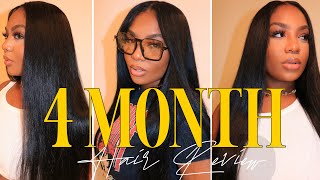 MIDDLE PART QUICK WEAVE TUTORIAL, NATURAL RESULTS! NO HEAT DAMAGE, 4 MONTH HAIR 