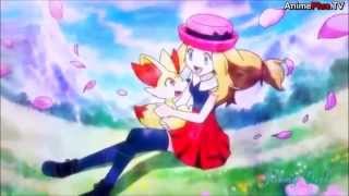 Pokemon Fennekinand Serenaamv-Confetti Falling