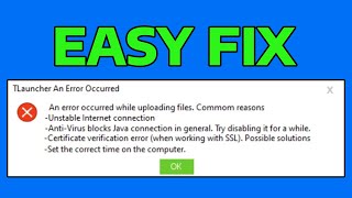 How To Fix Minecraft Tlauncher An Error Occurred While Uploading Files