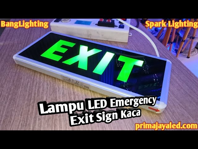 Lampu LED Emergency Exit Sign Kaca