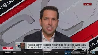 Sportscenter - Adam Schefter Reported Antonio Brown Practiced With Patriots For 1St Time Wednesday