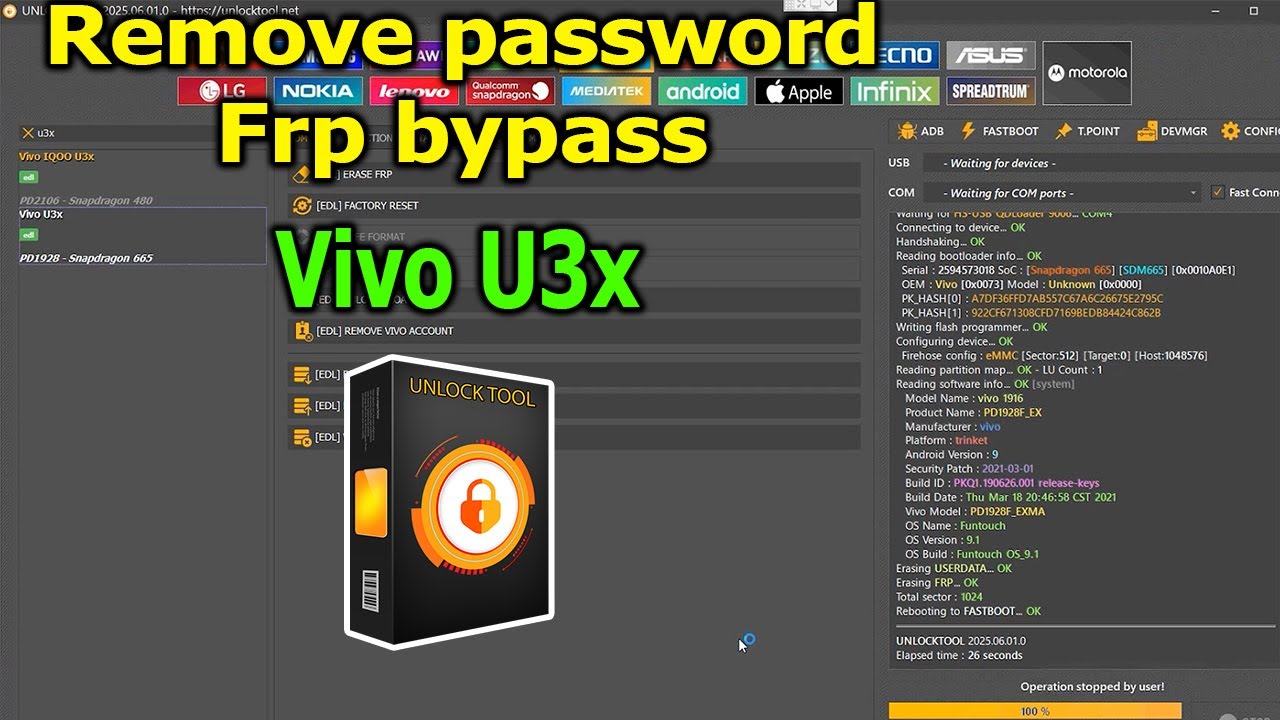 Remove Password, FRP Bypass Google Account Lock Vivo U3x Remove Password, FRP Bypass Google Account Lock Vivo U3x