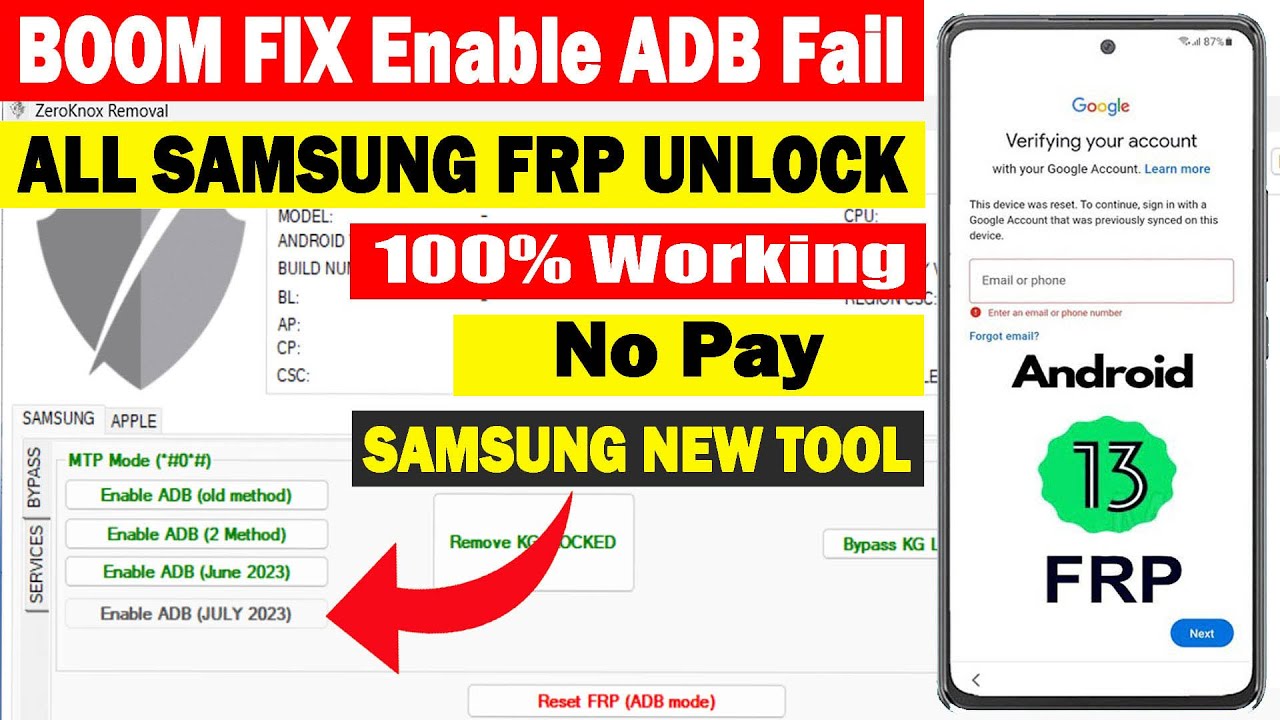 New FRP Tool 2023 enable adb fail | Samsung FRP adb not New FRP Tool 2023 enable adb fail | Samsung FRP adb not