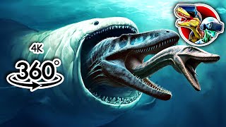 360 Bloop Eat Bloop, Mosasaurus, Plesiosaur Dinosaurs 360 Video 4K
