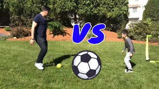 Son vs Daddy Soccer/Football Challenge