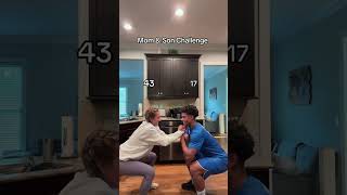 Fun Mom And Son Squat Challenge In The Kitchen