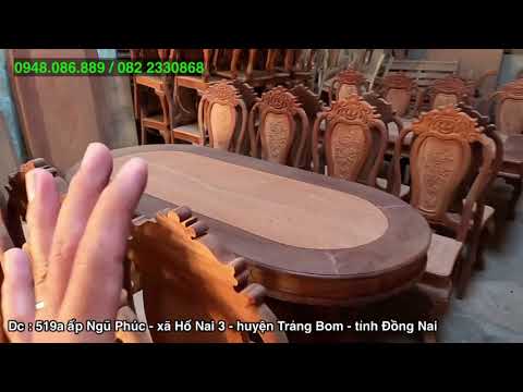 Bàn ăn gỗ căm xe 6 ghế và 8 ghế / Báo Giá tại xưởng Mộc Nam Huy