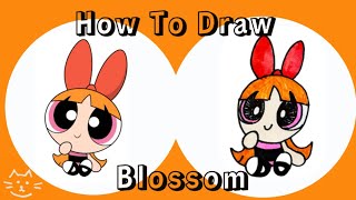 How To Draw Blossom The Powerpuff Girls Step By Step Easy Cartoon Drawing For Kids