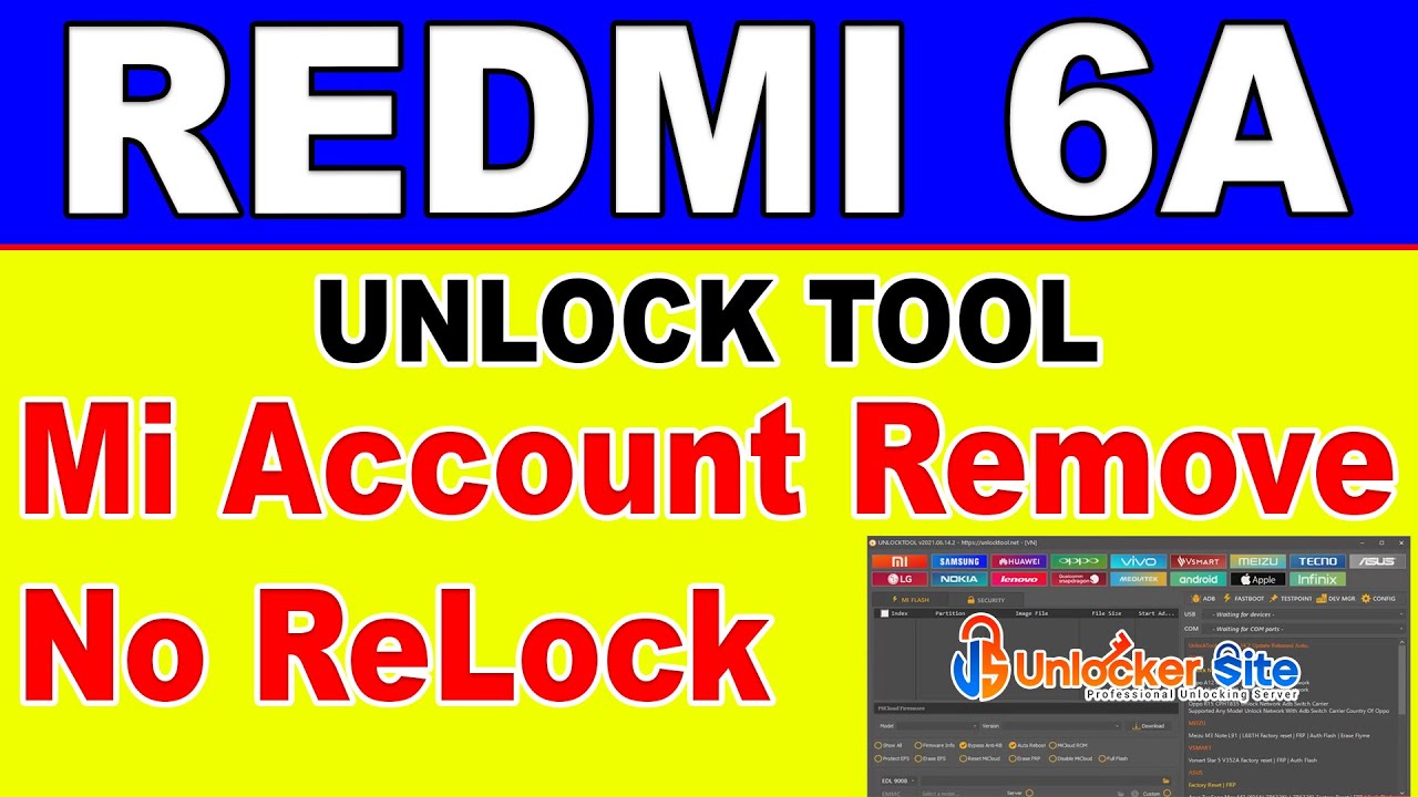 Redmi 6A Mi Account Remove By Unlock Tool Redmi 6A Mi Account Remove By Unlock Tool