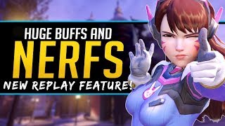 Overwatch HUGE Nerfs and Buffs - Dva McCree Baptiste - NEW Replay Feature