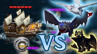 Toothless, Light Fury, & Epic Midnight Wrath Vs. 999Th Fleets - Defend Berk Dragons Rise Of Berk