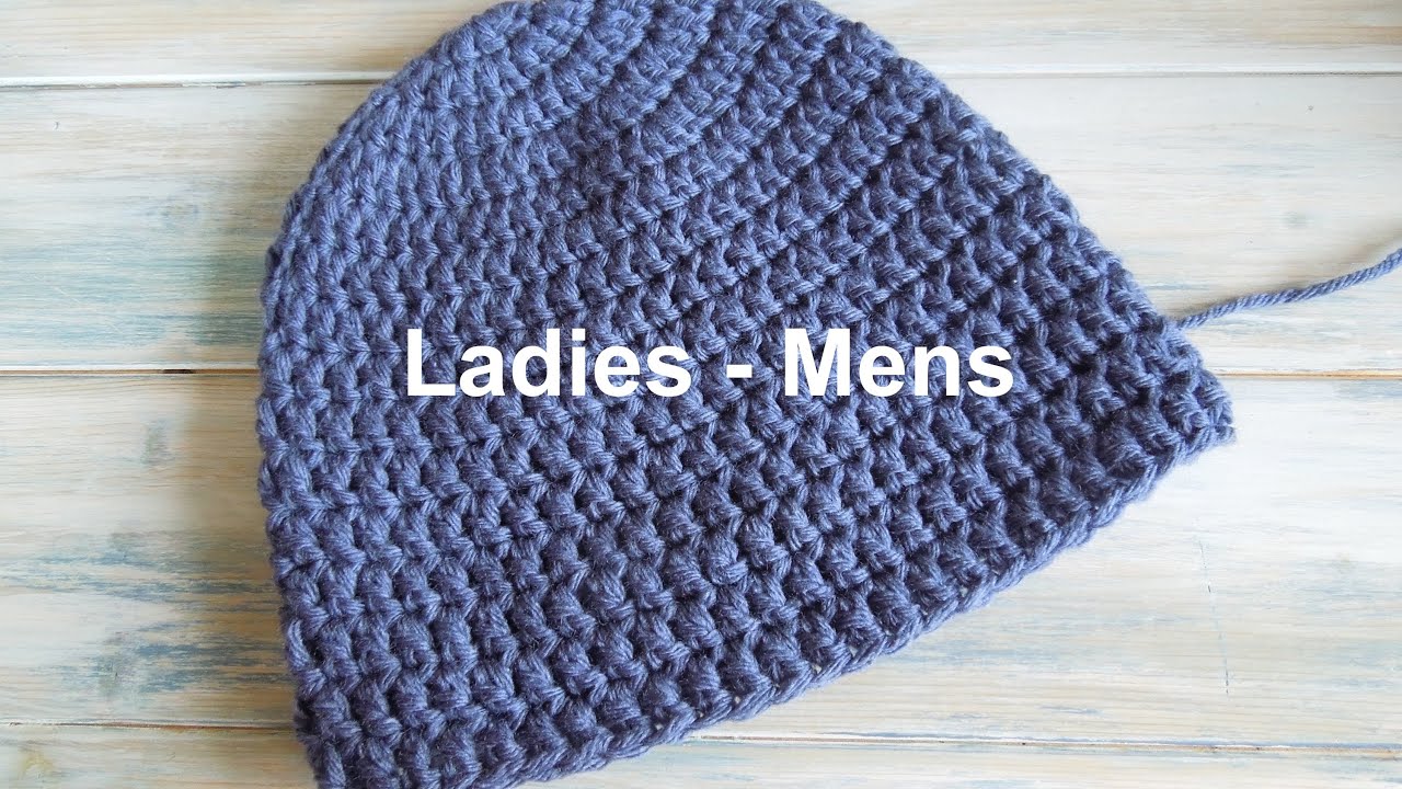  crochet How To Crochet a Simple Beanie for Ladies Mens Size 22 quot 24 quot YouTube