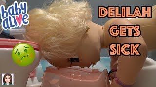 Baby Alive Delilah Gets Sick! Baby Alive Throws Up!