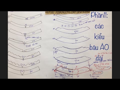 CÔNG THỨC CẮT ÁO DÀI TAY RÁP LĂNG Vẽ rập cổ tra dây kéo hoặc nút P11, áo dài phương loan