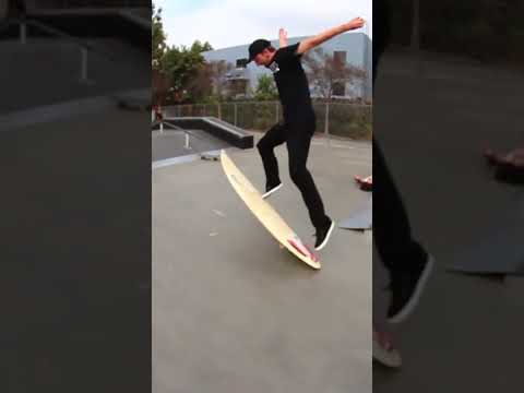 Kickflip a SURFBOARD!?  #skateboarding #brailleskateboarding #skateboard #surfing