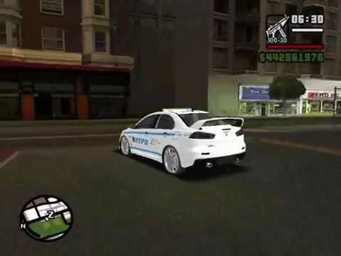 Mitsubishi Lancer Evolution X NYPD and Miami Dade for GTA SA NYPD Skin Pack