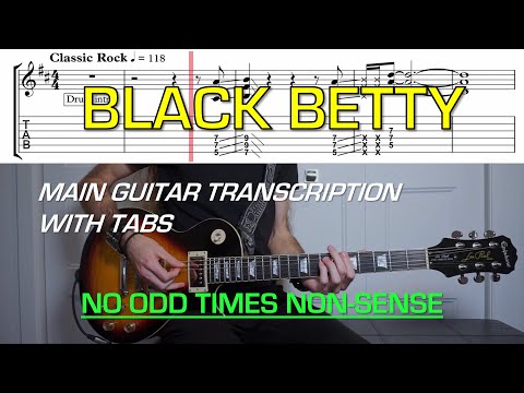 Ram Jam - Black Betty (Lead Guitar cover) - Lesson with TABs