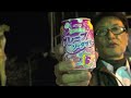 大宝山の夜桜とダイドー2つの食感グレープソーダゼリー / Cherry blossoms at night.