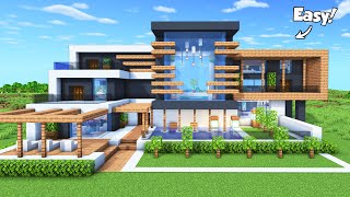 Minecraft How To Build A Modern House Tutorial Easy To Follow - Interior In Description