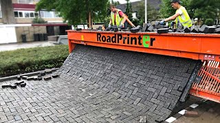 Amazing Modern Road Construction Machines Incredible Fastest Block Paving Equipment Machines