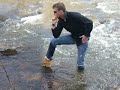 Wetlook Crazy For Wetness: Wet Boots in a River