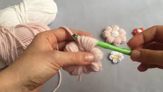 Örgü Papatya Yapımı / Tığ işi Papatya / How to Crochet Daisy Flower