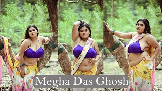 Megha Das Ghosh In Chiffon Outdoor Saree Video Bong Fashion Vlog 2025