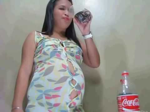 Bloating cute belly with coke mentos