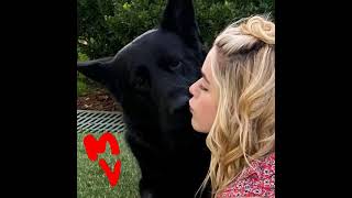 Kiernan Shipka Kissing Dog