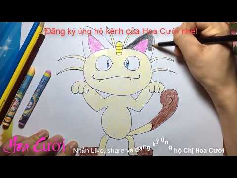Cách vẽ nhân vật Mèo độc ác trong nhóm R, phim hoạt hình pokemon