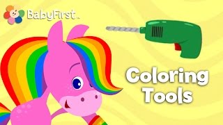 Tools Coloring & Music Rainbow Horse Babyfirst Tv